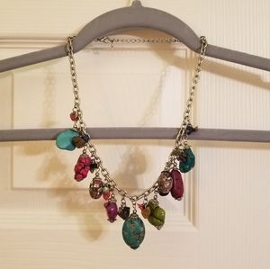 Multi-Colored Stone Fashion Necklace